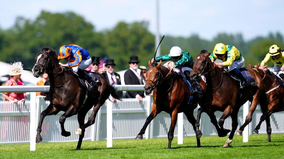 Auguste Rodin ridden by jockey Ryan Moore on their way to winning the Prince Of Wales's Stakes during day two of Royal Ascot